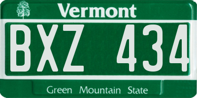 VT license plate BXZ434