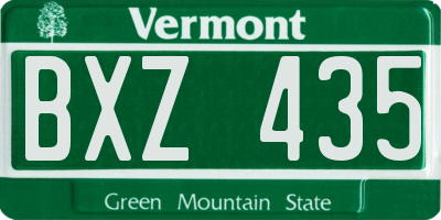 VT license plate BXZ435