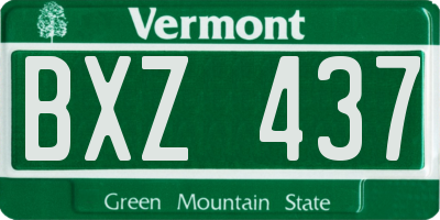 VT license plate BXZ437