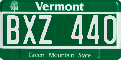 VT license plate BXZ440