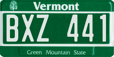 VT license plate BXZ441