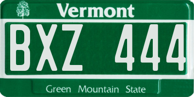 VT license plate BXZ444