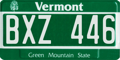VT license plate BXZ446