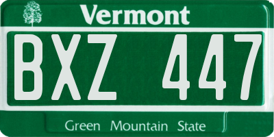 VT license plate BXZ447