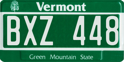 VT license plate BXZ448