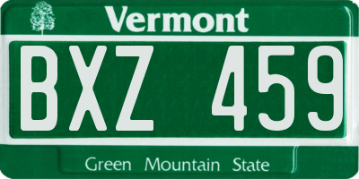 VT license plate BXZ459