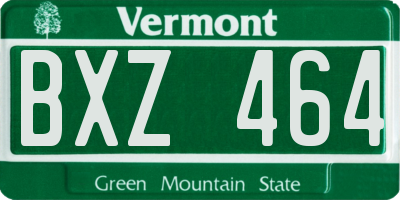 VT license plate BXZ464