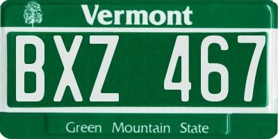VT license plate BXZ467