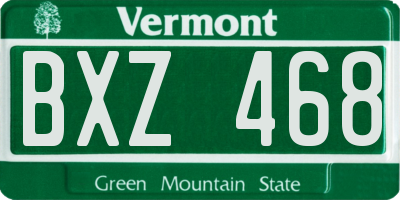 VT license plate BXZ468