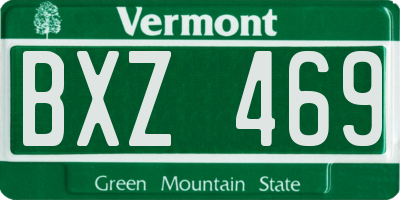 VT license plate BXZ469