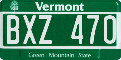 VT license plate BXZ470