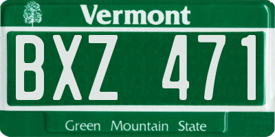 VT license plate BXZ471