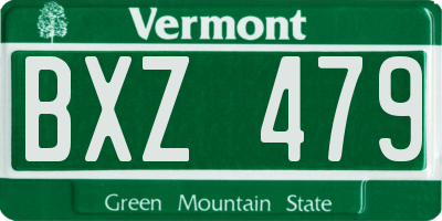 VT license plate BXZ479