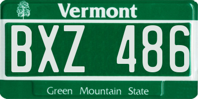 VT license plate BXZ486