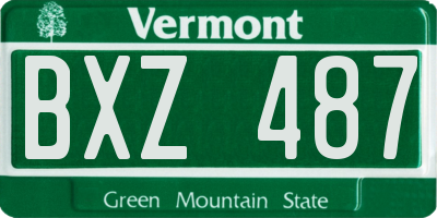 VT license plate BXZ487