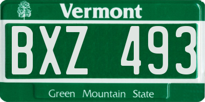 VT license plate BXZ493