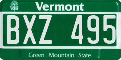 VT license plate BXZ495