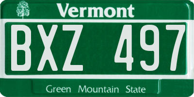 VT license plate BXZ497