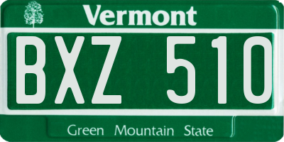 VT license plate BXZ510