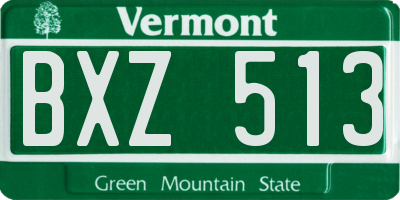 VT license plate BXZ513