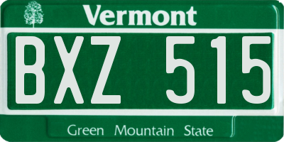VT license plate BXZ515