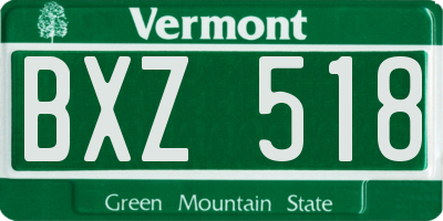 VT license plate BXZ518