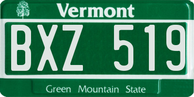 VT license plate BXZ519