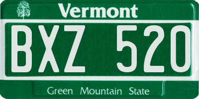 VT license plate BXZ520