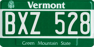 VT license plate BXZ528