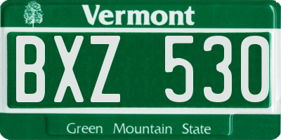 VT license plate BXZ530