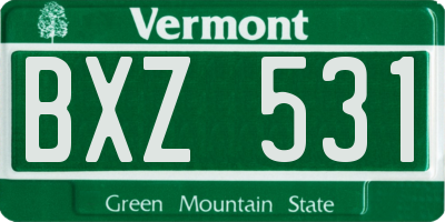 VT license plate BXZ531