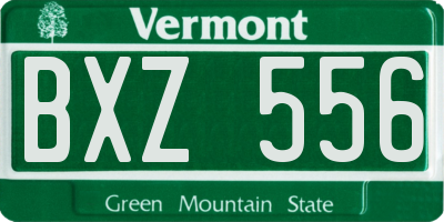 VT license plate BXZ556