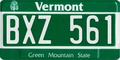 VT license plate BXZ561