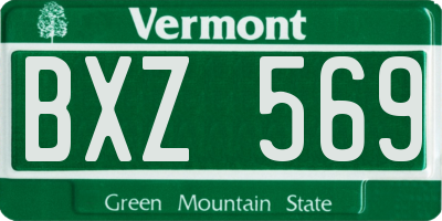 VT license plate BXZ569