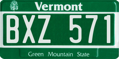 VT license plate BXZ571