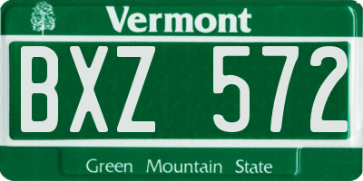 VT license plate BXZ572
