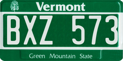 VT license plate BXZ573
