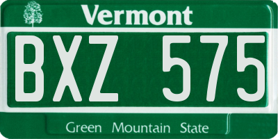 VT license plate BXZ575