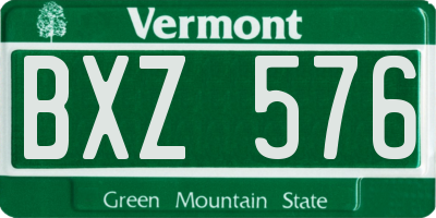 VT license plate BXZ576
