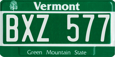 VT license plate BXZ577