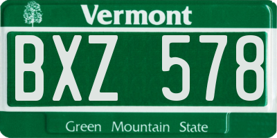 VT license plate BXZ578