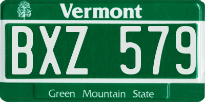 VT license plate BXZ579