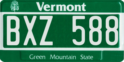 VT license plate BXZ588