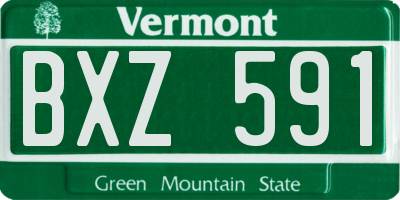 VT license plate BXZ591