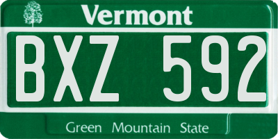 VT license plate BXZ592
