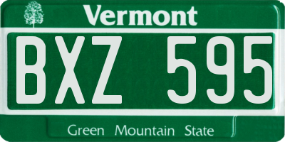 VT license plate BXZ595