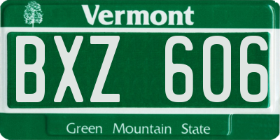 VT license plate BXZ606