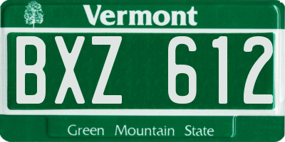 VT license plate BXZ612