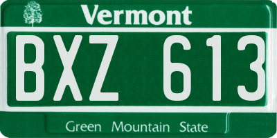 VT license plate BXZ613