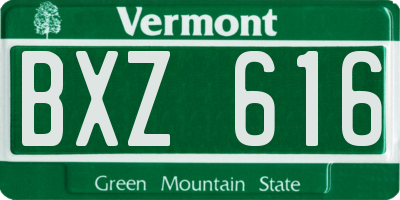 VT license plate BXZ616